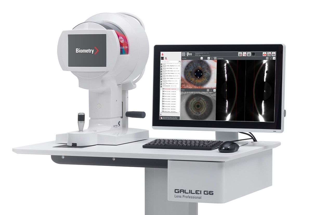 The GALILEI G6 ColorZ - The All-in-one diagnostic device integrating Optical Biometry with Dual Scheimpflug Tomography and Placido Topography.